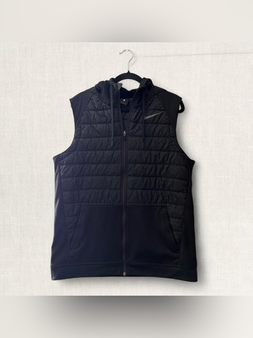 Nike Black Quilted Hooded Athletic Vest